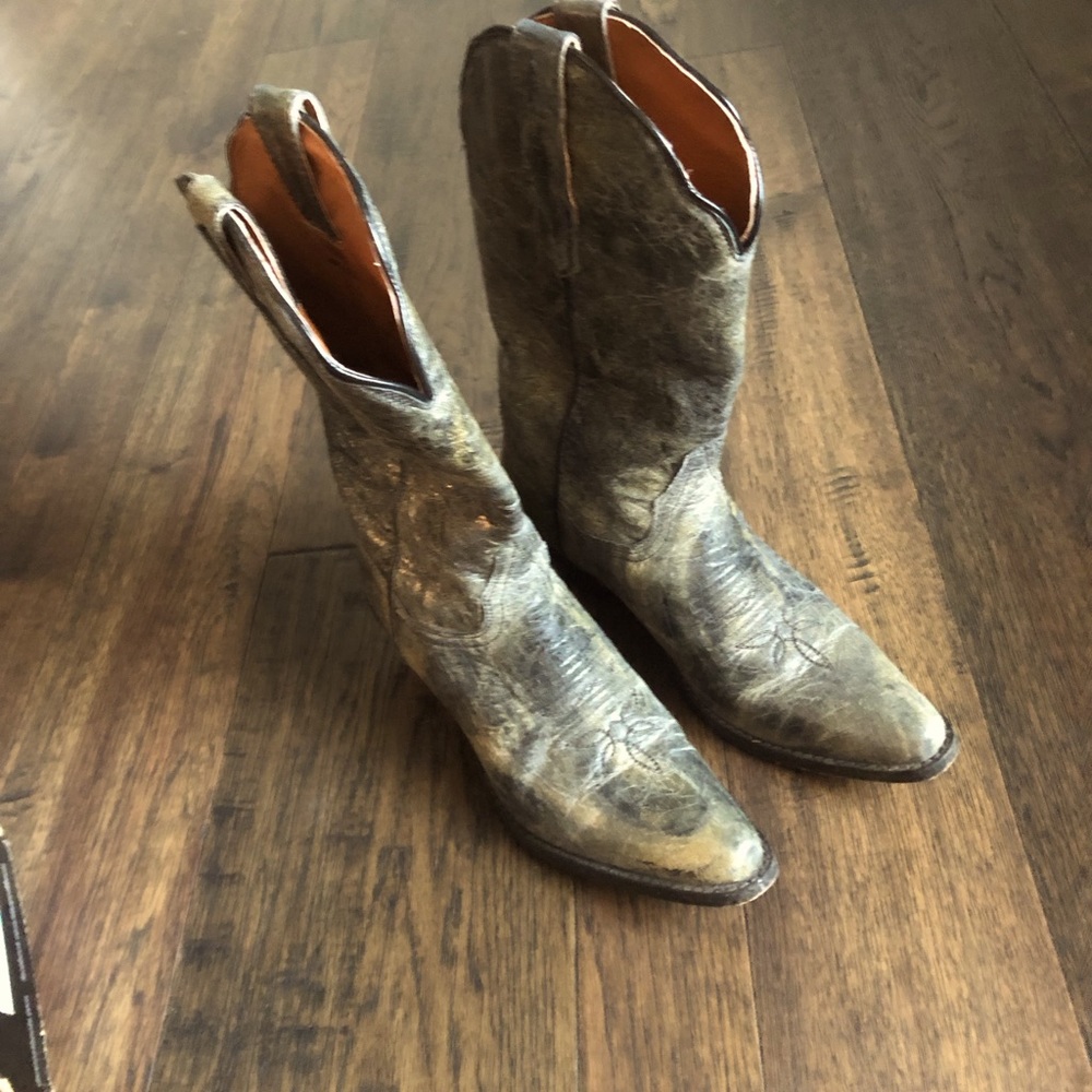 Dan Post Colleen Charcoal distressed calf height cowboy boot